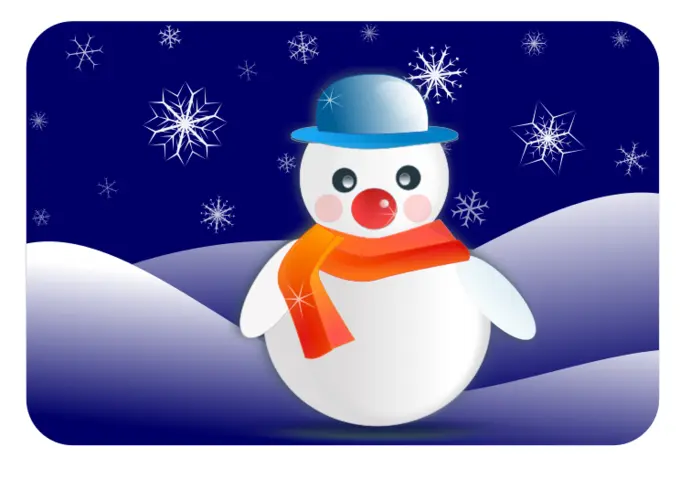 Glossy snowman vector graphics