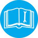 Round service manual sign vector illustration