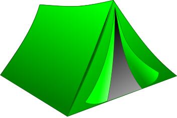 Green tent vector drawing