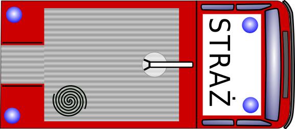 Fire emergency truck top view vector image