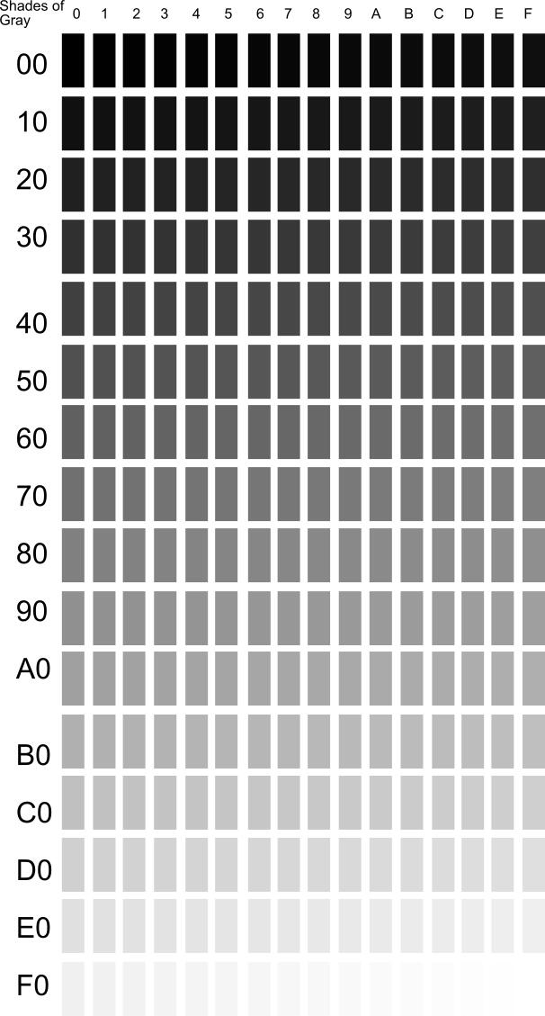 Vector clip art of shades of grey palette