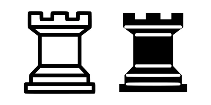 Vector illustration of rook chess sign