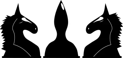 Vector image of symmetrical horse heads