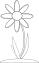 Vector graphics of long stem flower for colouring book