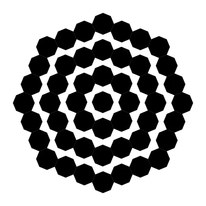 Vector image od set of octogons