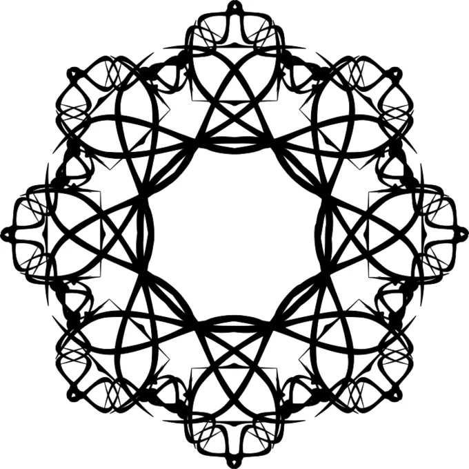 Vector graphics of black rosette
