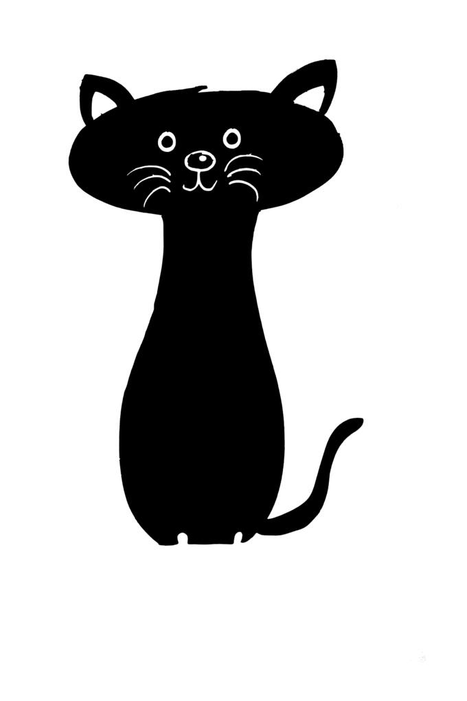 Black cat silhouette vector clip art