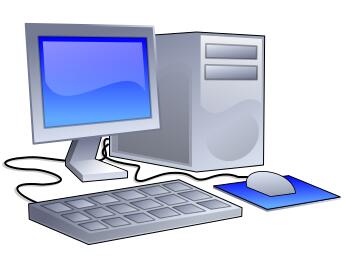 Vector clip art of color PC configuration icon