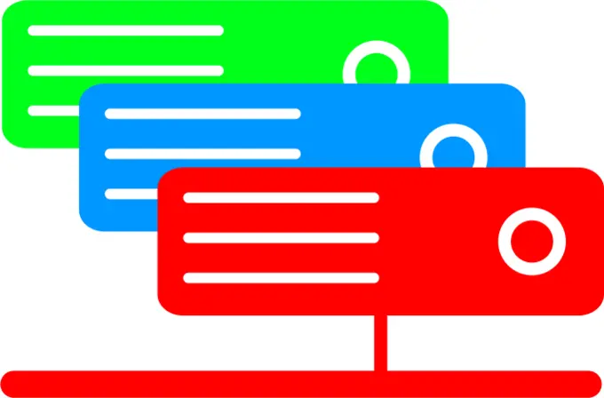 Virtual colored server vector clip art