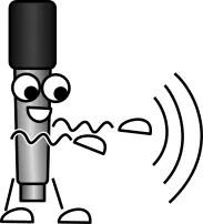 Vector image of walking microphone