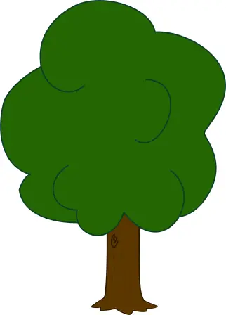 Vector graphics of younger oak tree