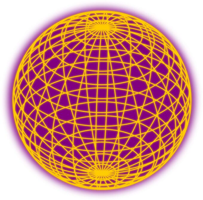 Wired globe yellow and purple vector clip art