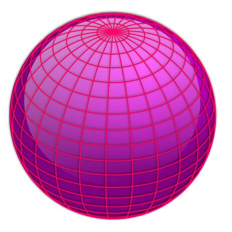 Vector image of pink globe shape