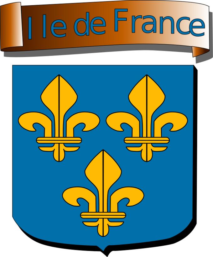 Vector graphics of coat of arms of Ile de France