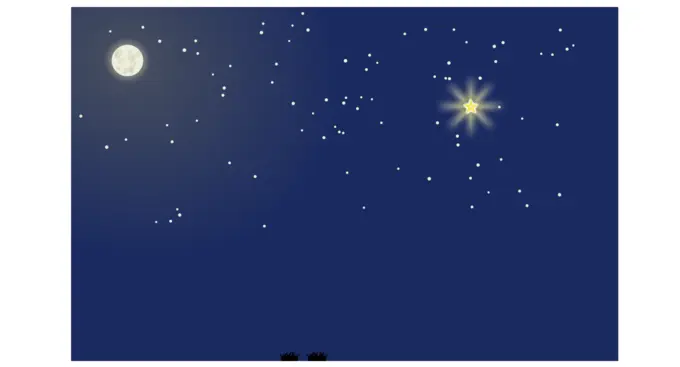 Vector graphics of skies with shiny star