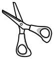 Small scissors line art vector illustration