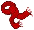 Red scarf line art vector clip art