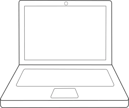 Laptop computer line art vector clip art