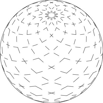Vector image of dotted spiral sphere
