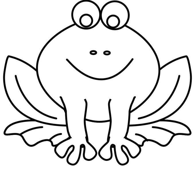 Vector graphics of sitting frog line art