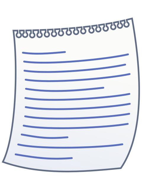 Vector drawing of blue lined writing paper