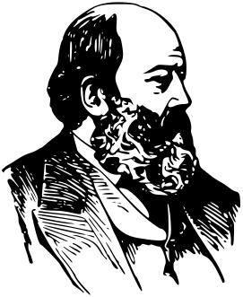 Vector clip art of bald man with a beard