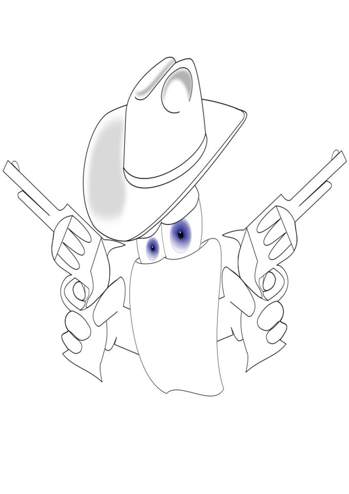 Cowboy robber vector drawing