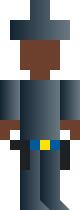 Vector graphics of cowboy with arms pixel art
