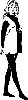 Vector clip art of a pregnant lady