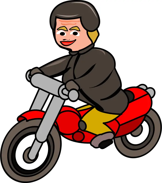 Woman on motorbike vector illustration