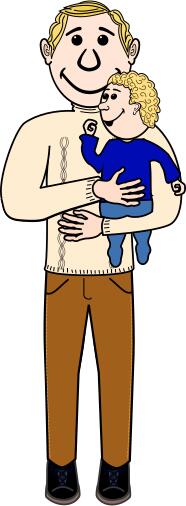 Vector image of father and child