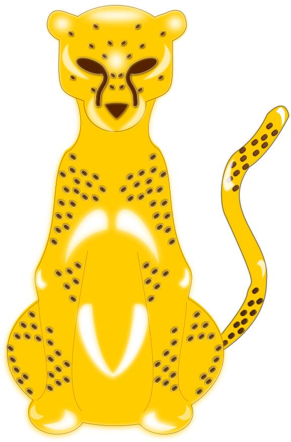 Vector image of drawn yellow leopard