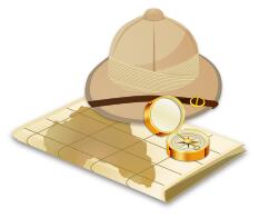 Vector image of safari tools