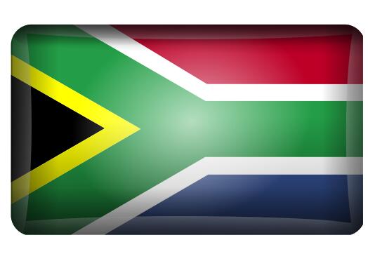 Vector clip art of reflective South African flag
