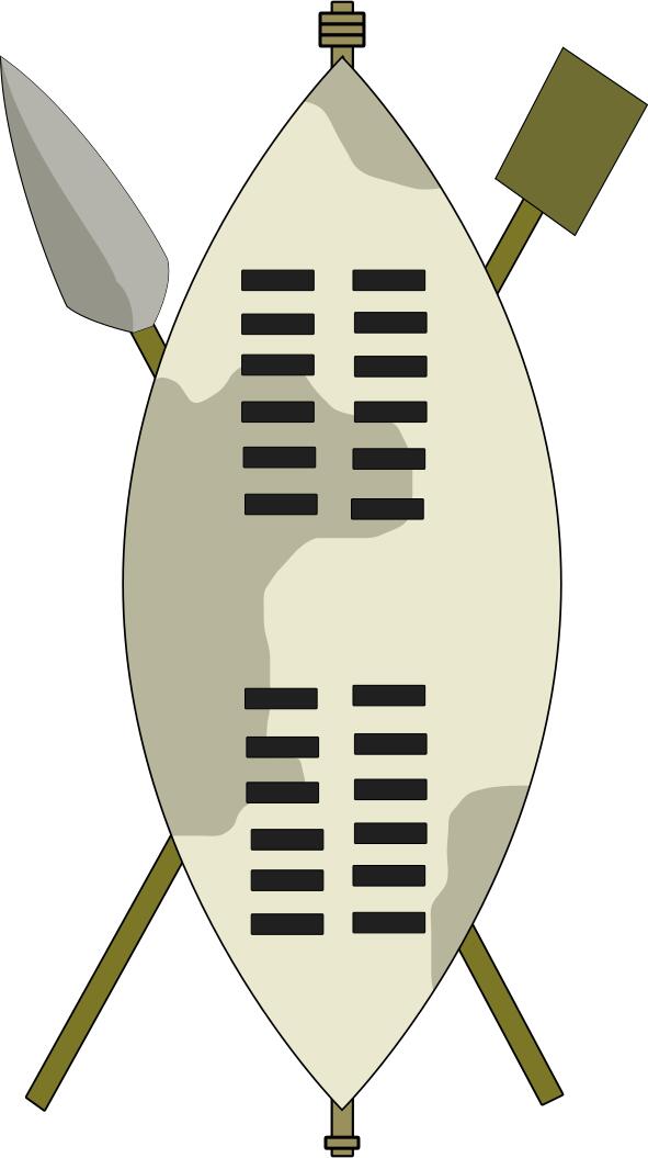 Zulu warrior equipment vector drawing