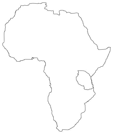 Vector image of map of Africa showing United Republic of Tanzania