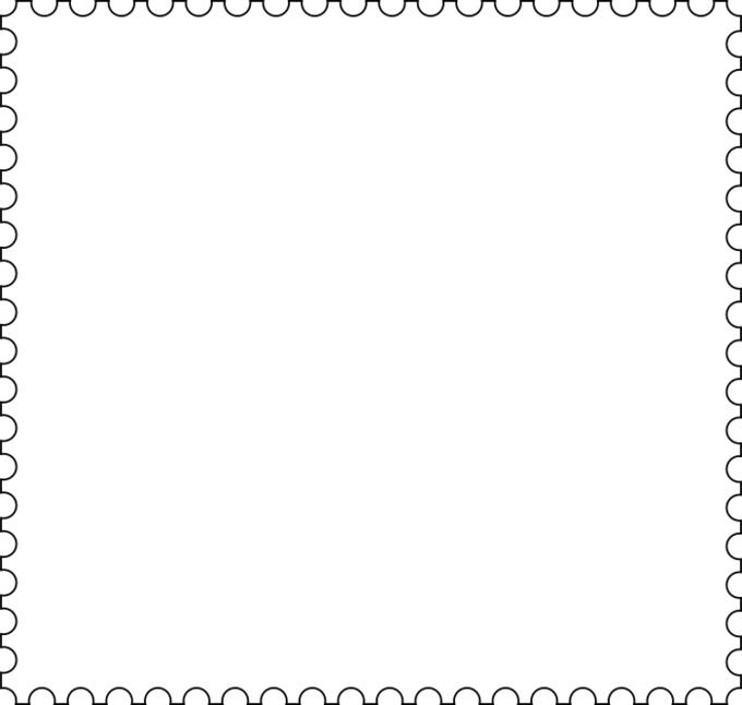 Vector graphics of rectangular blank postage stamp template