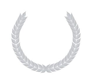 Vector clip art of laurel border made out of silver wheat