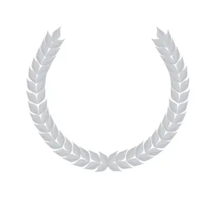 Vector clip art of laurel border made out of silver wheat