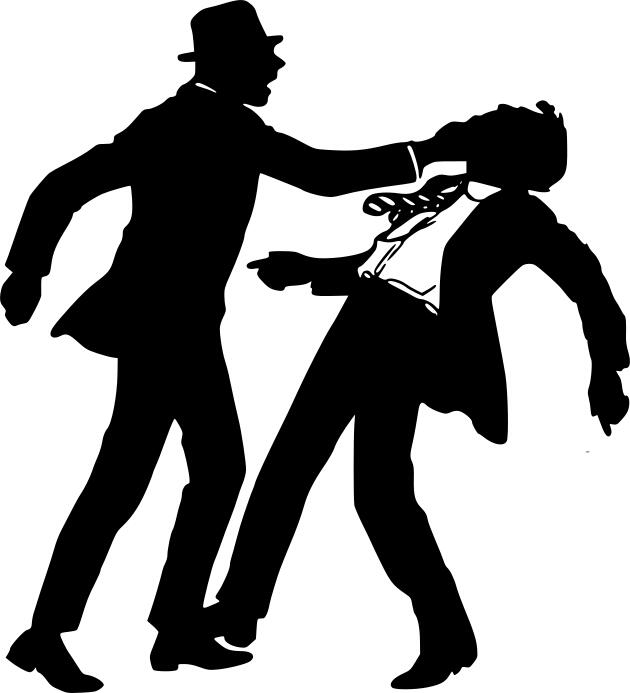 Men in suits punching vector image