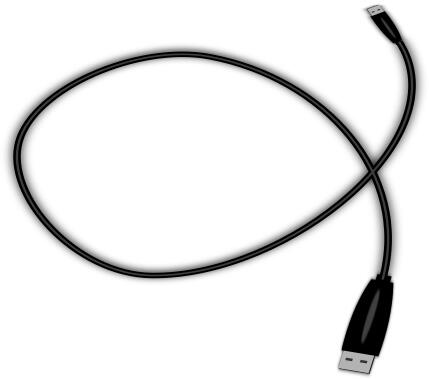 Vector drawing of photorealistic USB connection cable