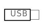 computer USB stick one dimensional vector drawing