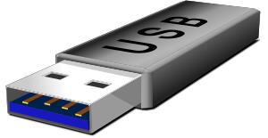 Vector clip art of grey USB flash stick