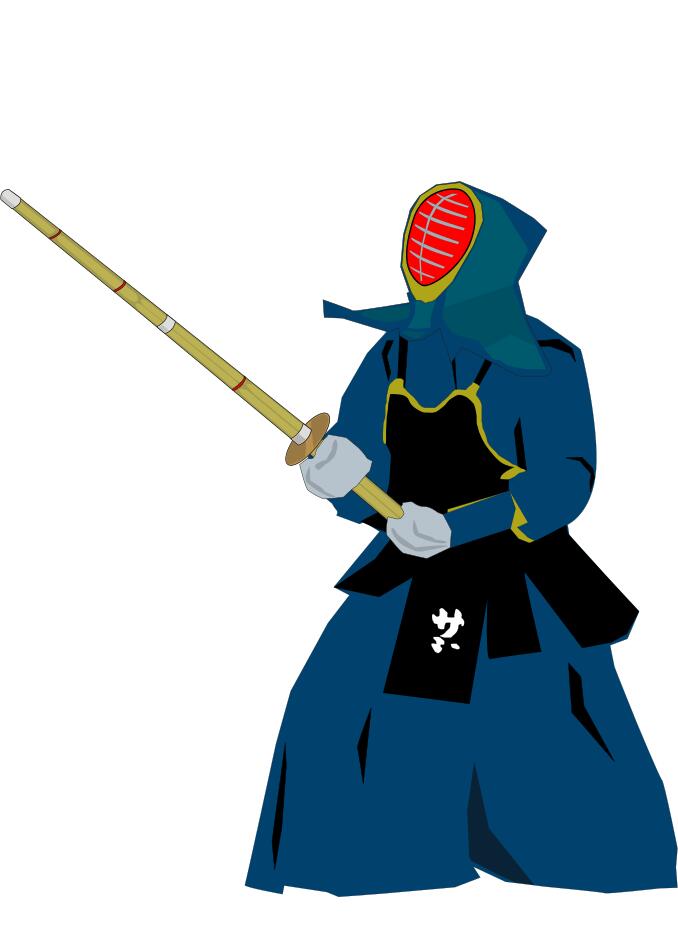 Kendo martial arts fighter vector illustration