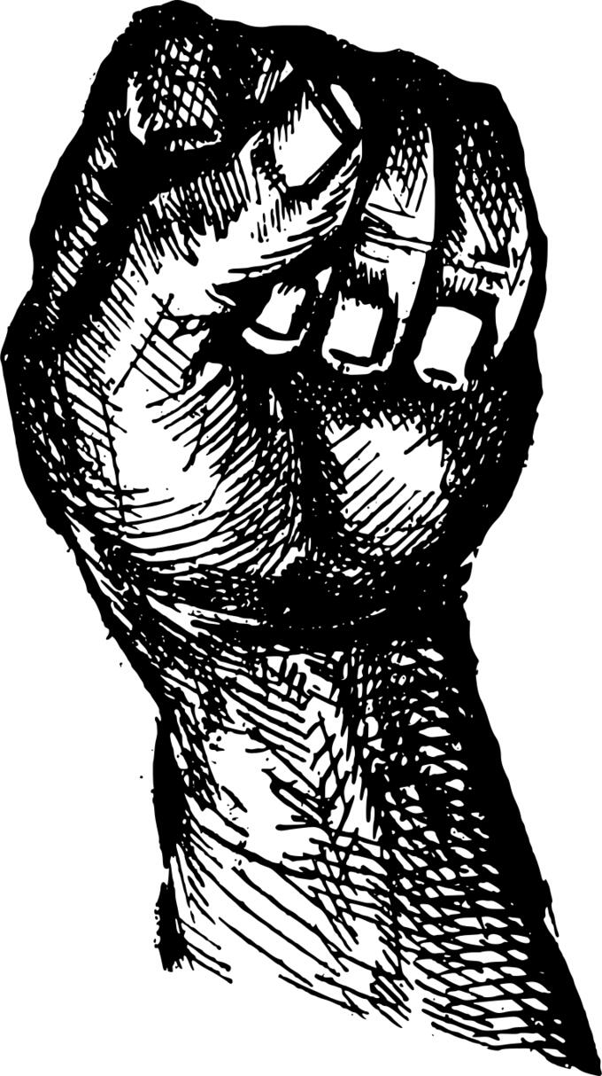 Man's fist detailed drawing vector image