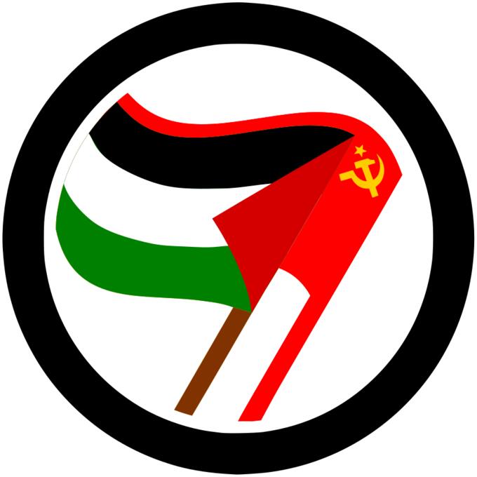 Vector illustration of antiimperialist action label
