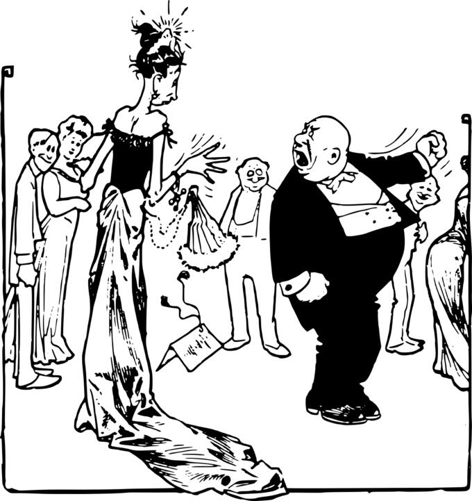Couple fight at party vector illustration