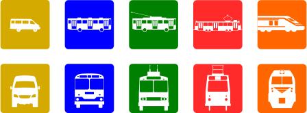 Public transport pictograms vector drawing