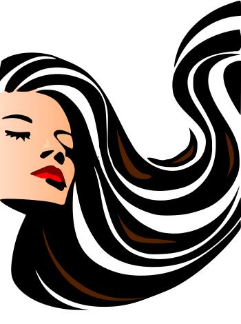 Vector image of woman with lustrous long hair