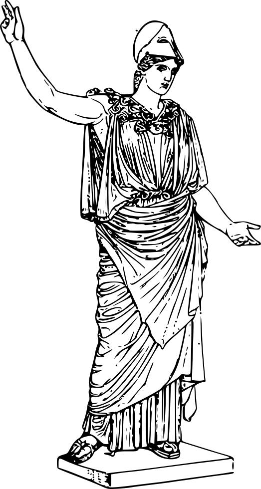Athena sculpture vector illustration